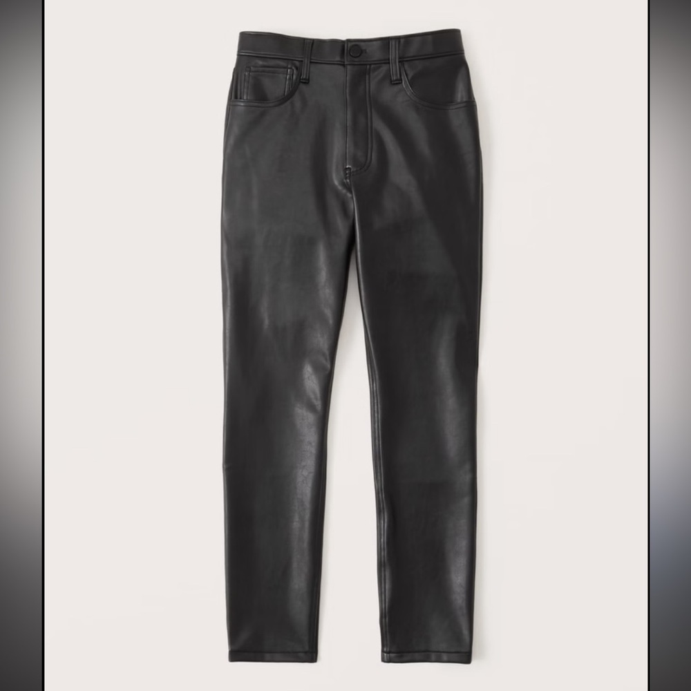Abercrombie & Fitch Women’s High-Rise Vegan Leather Skinny Pants – Size 28 / 6